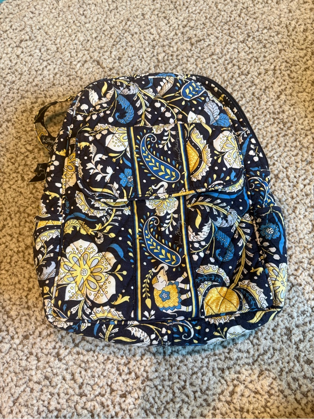 Vera Bradley Ellie Blue Elephant Backpack Retired Pattern